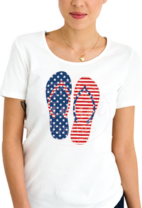 Patriotic Flip Flops Vinyl Heat Transfer