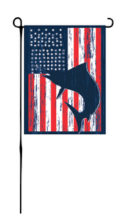 Blue Marlin American Flag Garden Flag