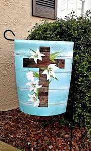 Easter Cross Garden Flag