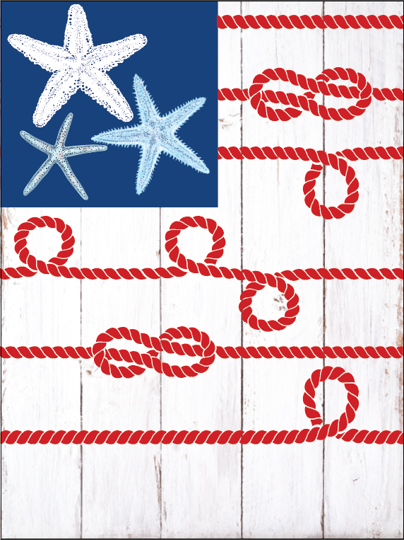 Starfish & Rope American Flag Garden Flag