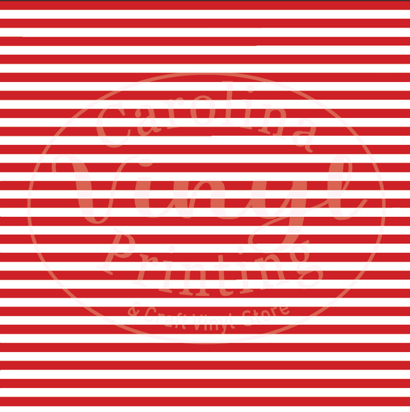 Red & White Stripes Printed Vinyl