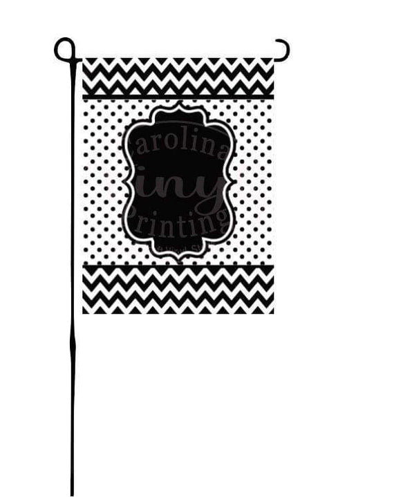 Black & White Chevron Garden Flag