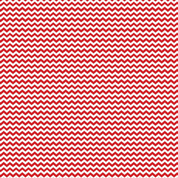 Red & White Mini Chevron Printed Vinyl
